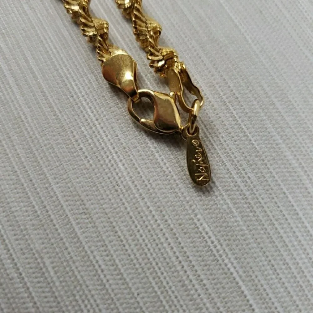 VTG Napier Sparkly Faceted Twist Rope Chain Necklace 28